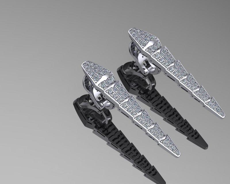 serpenti earrings 3d