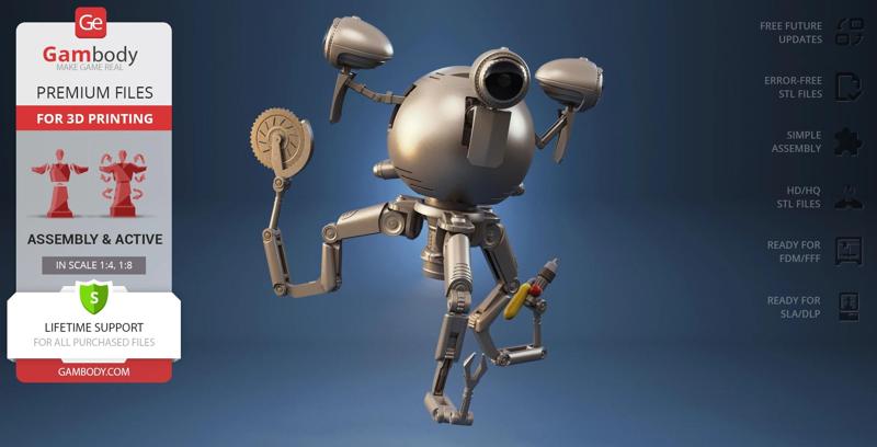 Codsworth 3D Printing Model | Assembly + Active