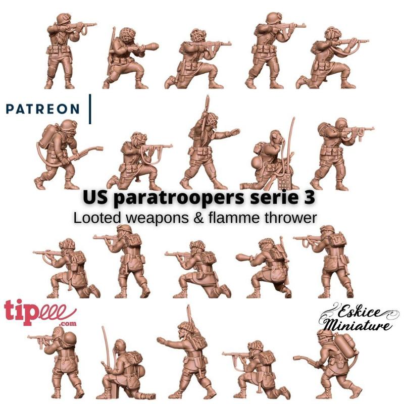 US paratroopers with looted weapons serie 3 – 28mm