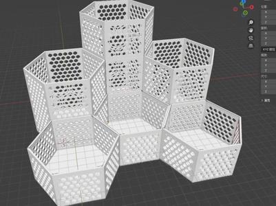 Hexagonal perforated storage box, integrated, one-click printing, user-friendly