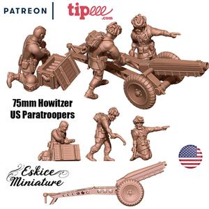 75mm howitzer US paratroopers – 28mm