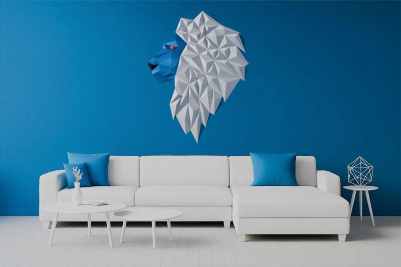 Geometric Lion wall art (version b)