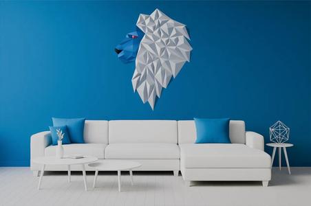 Geometric Lion wall art (version b)
