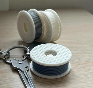 Mini Spool AirTag Keychain Holder