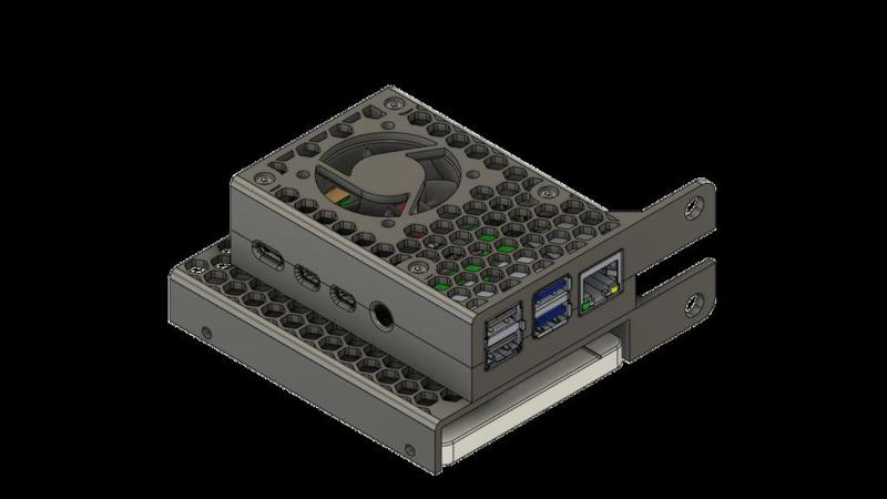 Raspberry Pi 4 + Fan + SSD Tray 1U Rackmount