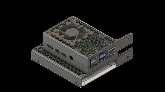 Raspberry Pi 4 + Fan + SSD Tray 1U Rackmount
