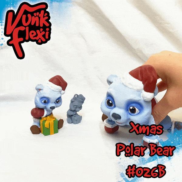 Christmas Polar Bear Flexi Print-In-Place + figure & keychain