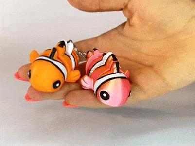 Cute Flexi Nemo Clownfish (Keychain & Magnet)🌊🐟