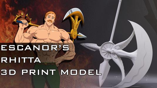 Rhitta 3D print model axe with spikes