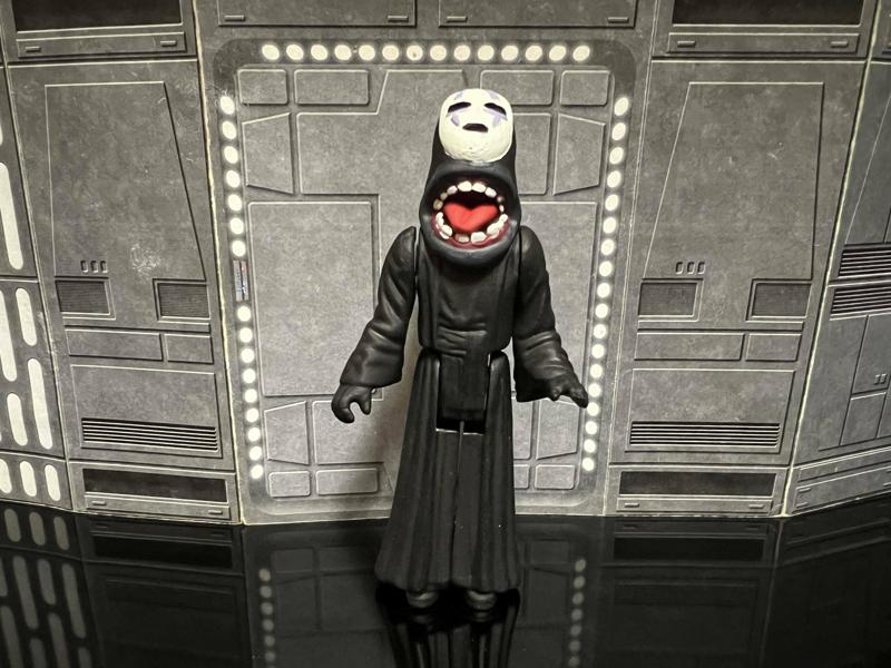 STAR WARS EMPEROR NO FACE, SPIRITED AWAY HALLOWEEN SPECIAL 2023, CUSTOM UNPRODUCED KENNER, HASBRO ACTION FIGURE, 3.75", 1/18, 5POA