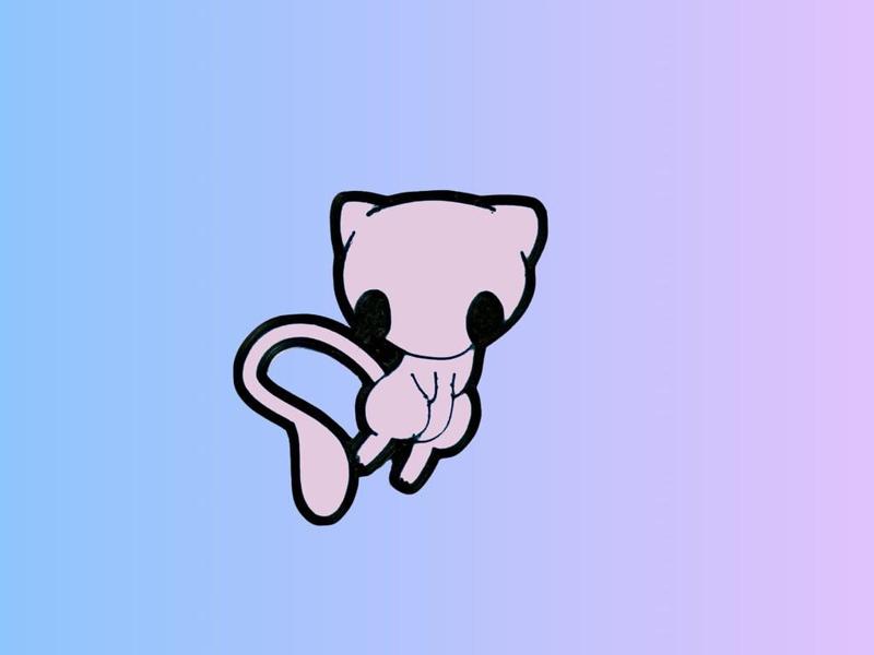 Cute Mew Chibi Pokemon Fridge Magnet/Keychain