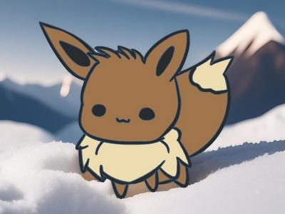Cute Eevee Chibi Pokemon Fridge Magnet/Keychain