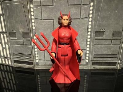 STAR WARS PRINCESS LEIA OF DARKNESS DEVIL, HALLOWEEN SPECIAL 2023, CUSTOM UNPRODUCED KENNER, HASBRO ACTION FIGURE, 3.75", 1/18, 5POA