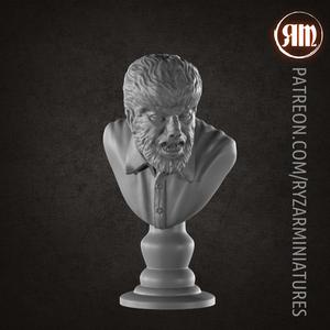 Wolf man bust