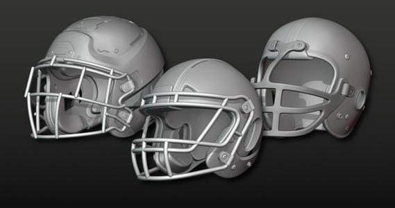 Printable Football Helmets 3D Model Collection