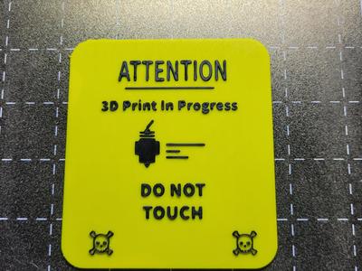3D Print in progress Do Not Touch !