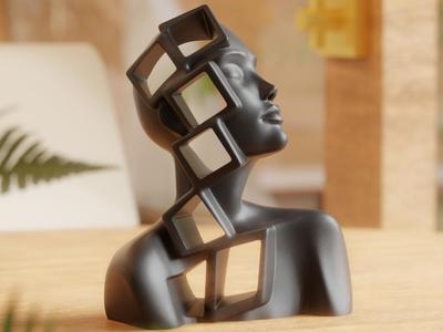 Fragments of Thought – Abstract Female Bust
