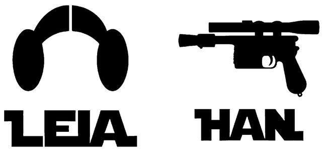 LEIA - HAN. Toilet Door Sign   