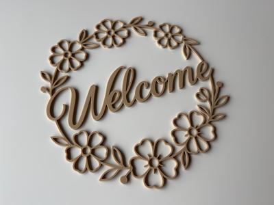 Welcome Floral Wreath for Door and Window