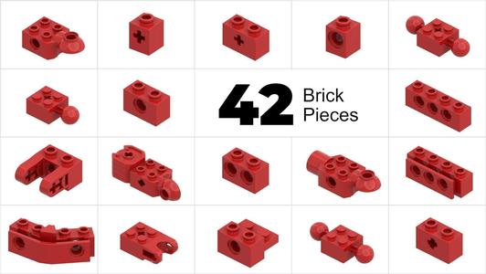 TwindBricks3D - 42 Technic Brick collection
