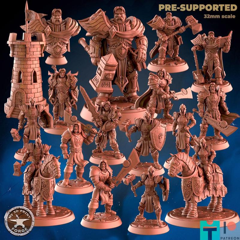 Silver Hand Knights BUNDLE (17 Unique pre-supported STLs)
