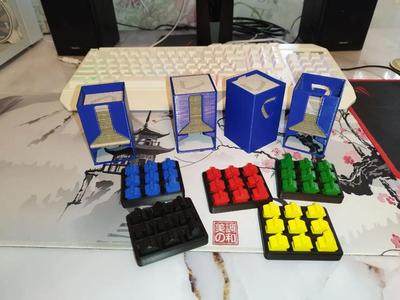 Carcassonne Cards Tower and Meeple Holder
