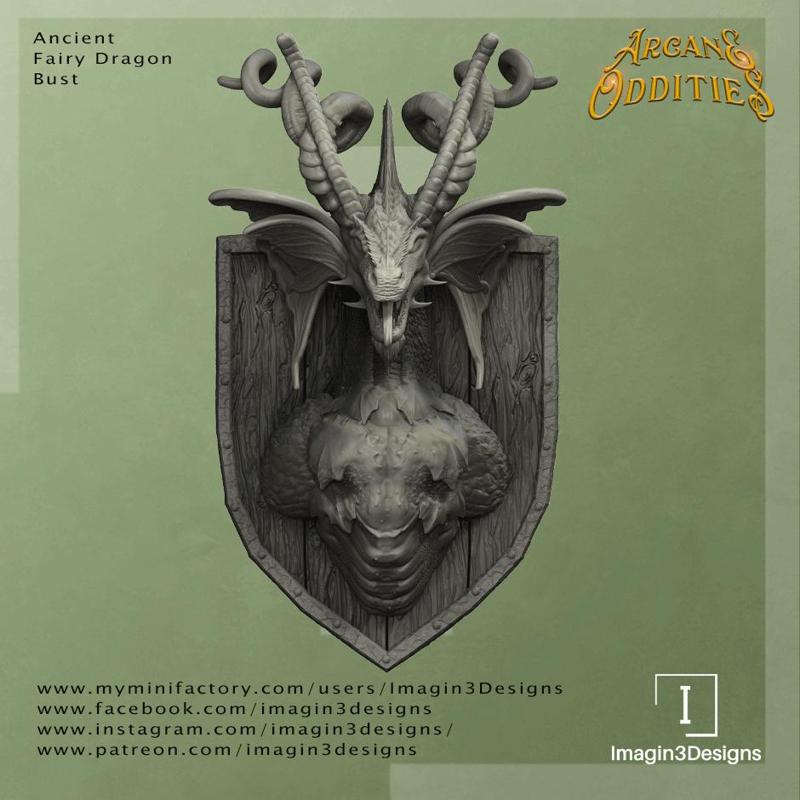 Pre-Supported Ancient Fairy Dragon Bust