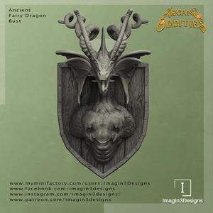 Pre-Supported Ancient Fairy Dragon Bust