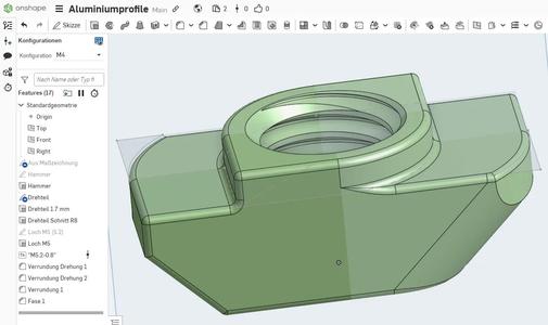 Hammermutter Nut 6mm M4 / Hammer Nut (T-Nut) Slot 6mm M4