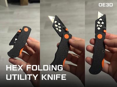 HEX FOLDING Razor Blade Box Cutter Utility Knife