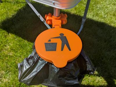 Camping waste bin for table leg