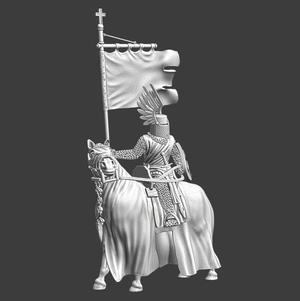 Medieval Winged Knight – Mounted with banner