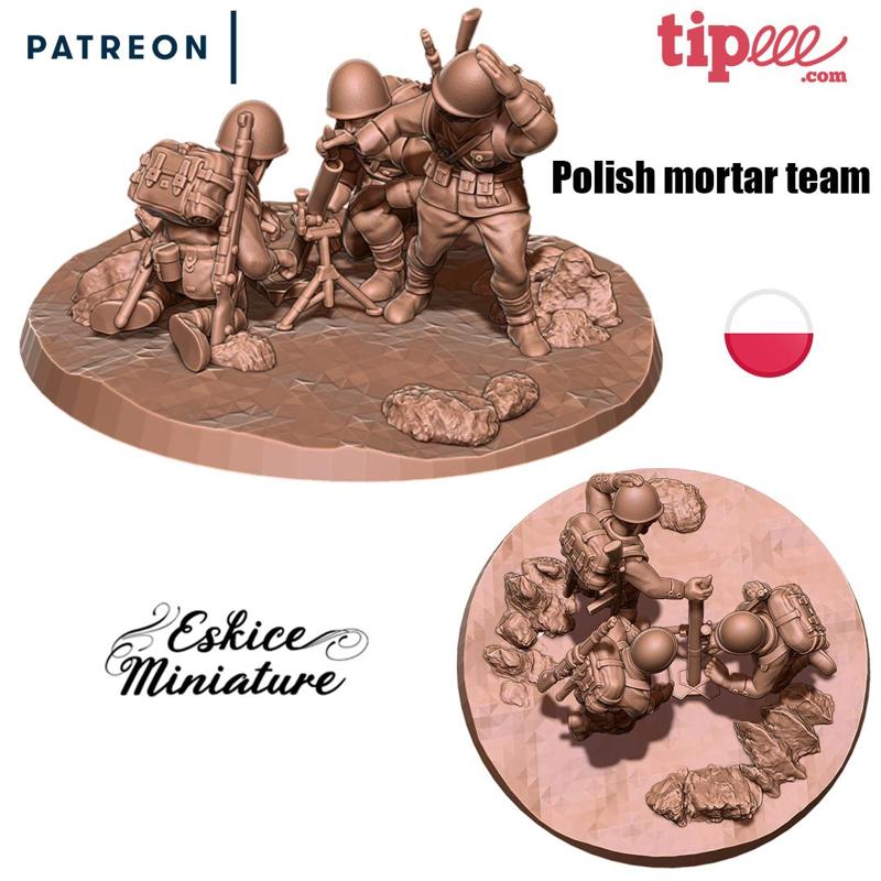 Polish mortar team – 28mm