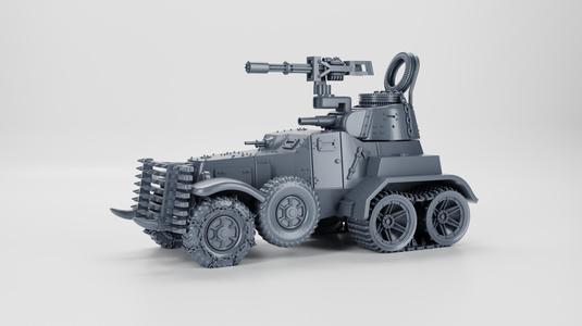 Armored car BA-10 (USSR, WW2) converted to CYBERPUNK style