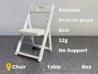 Miniature Folding Chair for Dollhouses