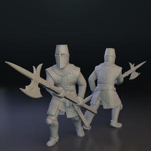 Crusader Soldier w/ Halberd 32mm