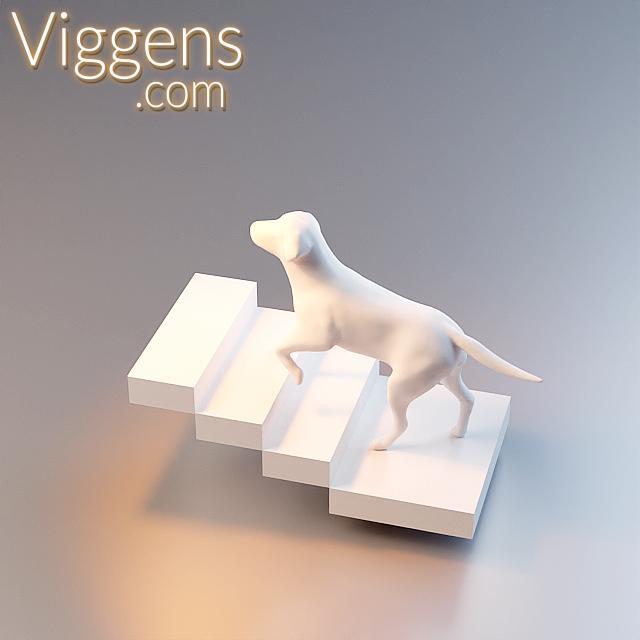 DOG CLIMBING UP STAIRS FOR MAQUETTES, DIORAMAS, DECOR ETC.
