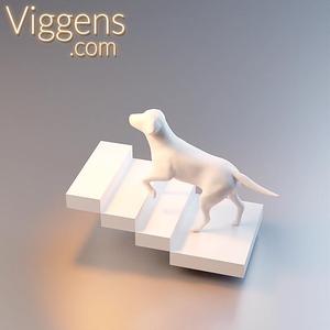 DOG CLIMBING UP STAIRS FOR MAQUETTES, DIORAMAS, DECOR ETC.