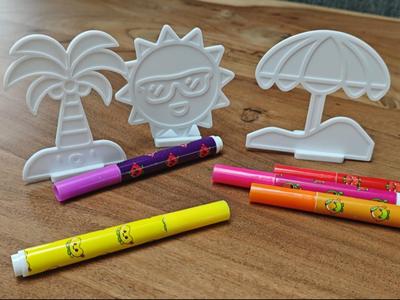 Summer coloring plate with stand (Set 2)