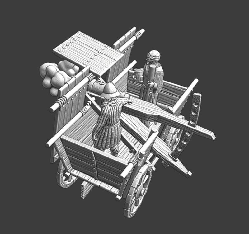Medieval Hussite War wagon firing w. crew