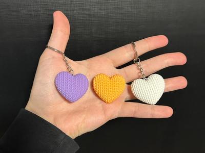 Knitted Heart Keychain