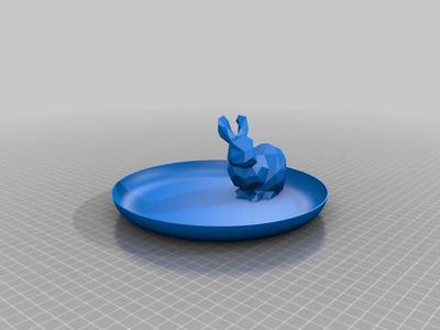 Low Poly Easter Plate Bunny
