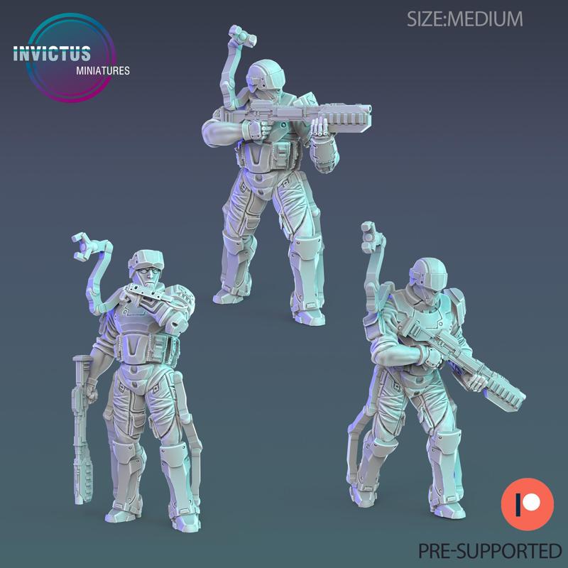 Exoskelet Soldier Set / Space Warrior / War Trooper / Cyberpunk Alien / Invasion Army / Steampunk Battle Construct / Sci-Fi Encounter