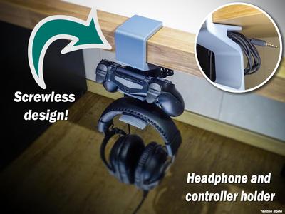 Headphone and controller holder