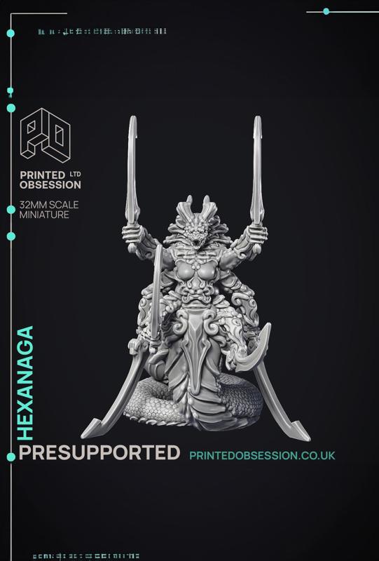 Hexanaga – Large Demon – PRESUPPORTED – Hell Hath No Fury – 32mm scale