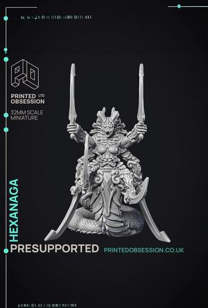 Hexanaga – Large Demon – PRESUPPORTED – Hell Hath No Fury – 32mm scale