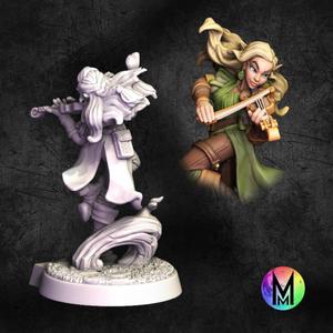 Female Wood Elf Bard – Illyaria the Wood Elf Bard (Elf Bard with fiddle / violin )