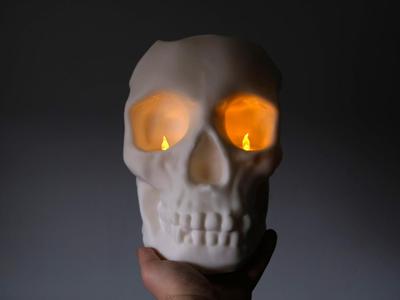 Skull Lamp. Horror Themed Tealight LED Candle lamp