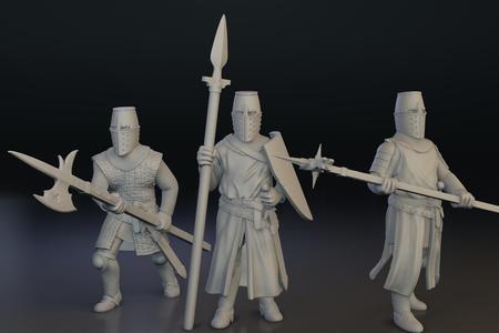 Crusader Polearm Soldiers 32mm