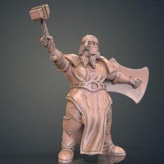 Dwarf Cleric Warrior 3D Printing Figurine | Static